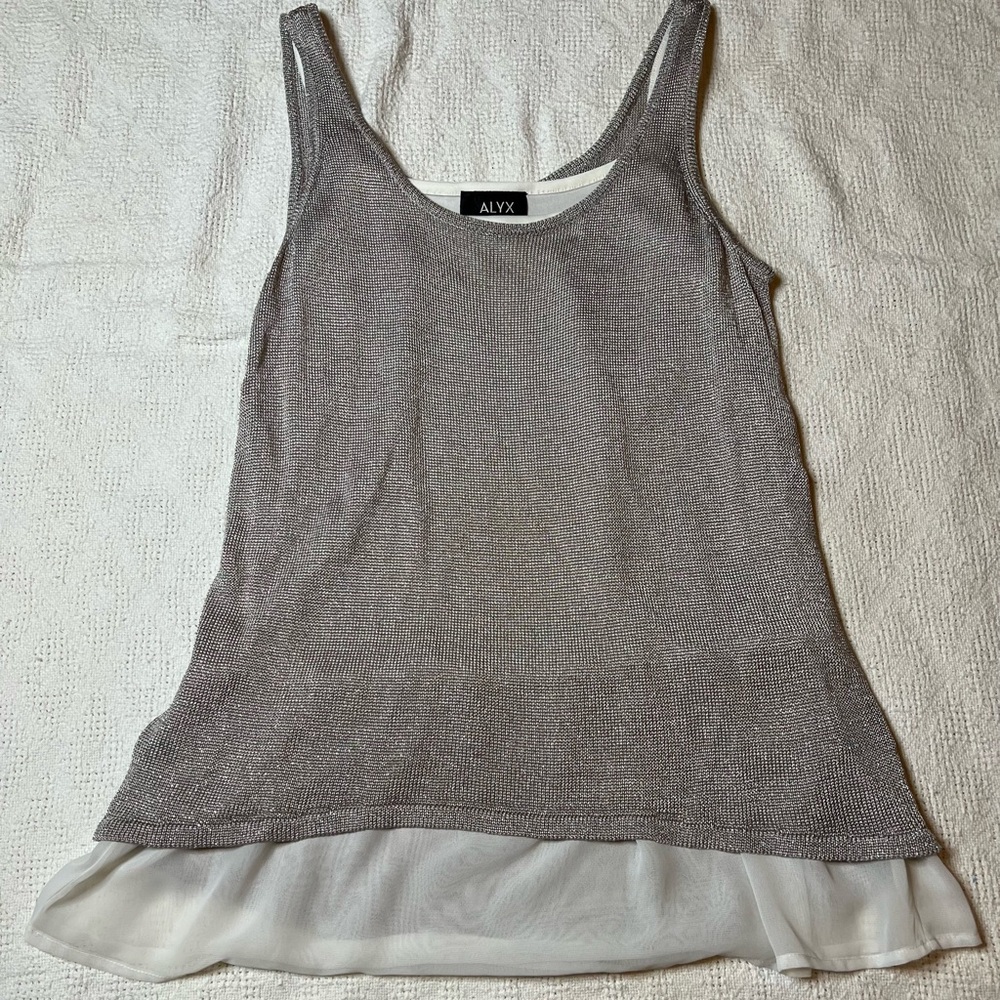 ALYX shear top with sweater cover.